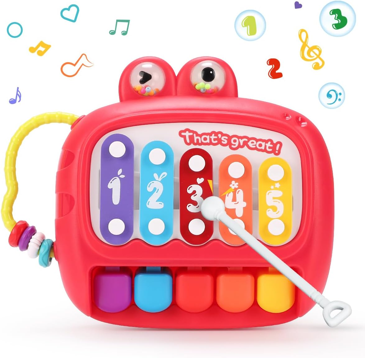 Baby Piano Toy 6 to 12 Months Dinosaur Toys Toddler Musical Toys for Girls Aged 1-2 Early Learning Educational Piano Keyboard Infant Toys Baby Gifts for Boy Girl 1 2 3 4 Years Olds(Blue)