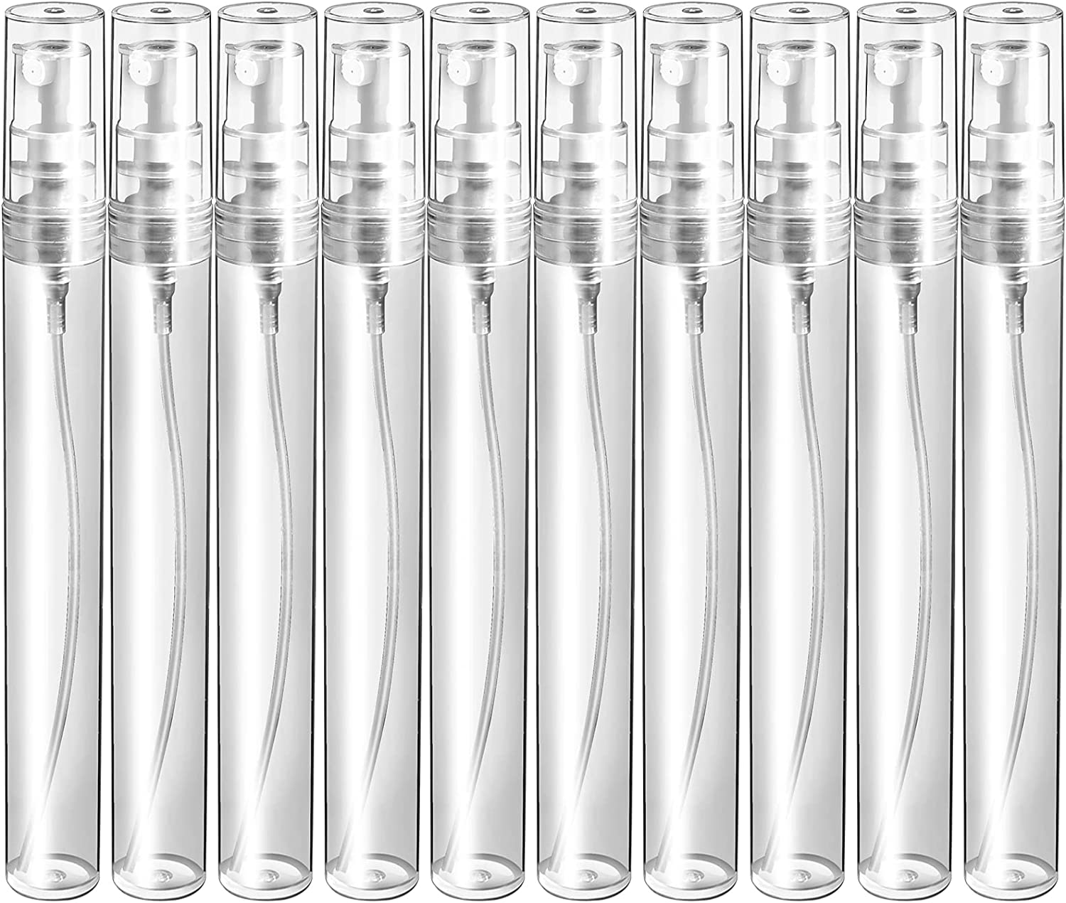 Fandamei Mini Spray Bottle, 10 Pack 10Ml Plastic Spray Bottle, Fine Mist Refillable Perfume Bottle, Perfume Atomizer, Small Empty Sample Containers, Portable Travel Bottle image number 1