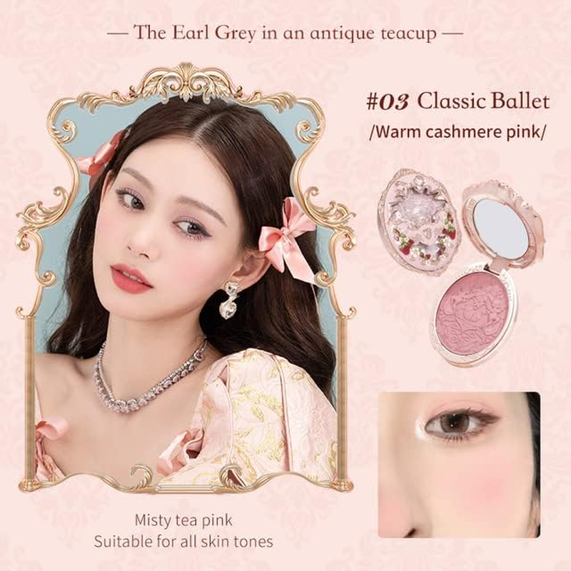 Flower Knows Strawberry Series Blush Palette Embossed Delicate Blush Long-Lasting Natural Glow for Confidence (C03, K) image number 1