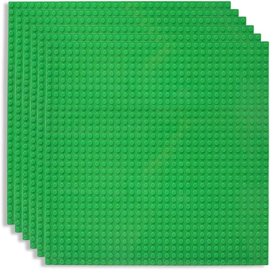 Lekebaby Baseplate 10"X10" Classic Building Board Large Base Plates 100% Compatible with All Major Brands, 6 Pack, Grey