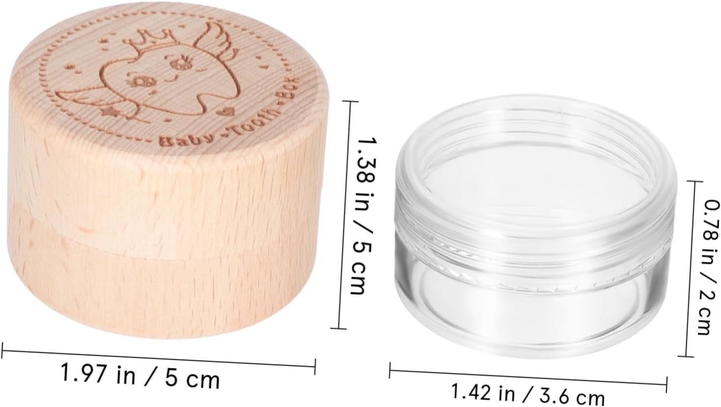 4Pcs Stylish round Tooth Storage Box Decorative Trinket Box Lid for Boys and Girls Lost Teeth Elegant Craft image number 4