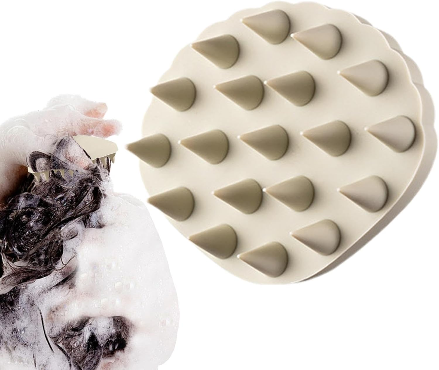 Scalp Scrubber - Silicone Hair Scrubber - Shell Shaped Massage Comb, Comfortable Shower Hair Brush, Hair Scalp Scrubber, Hair Care Tools for Women Men Kids image number 3