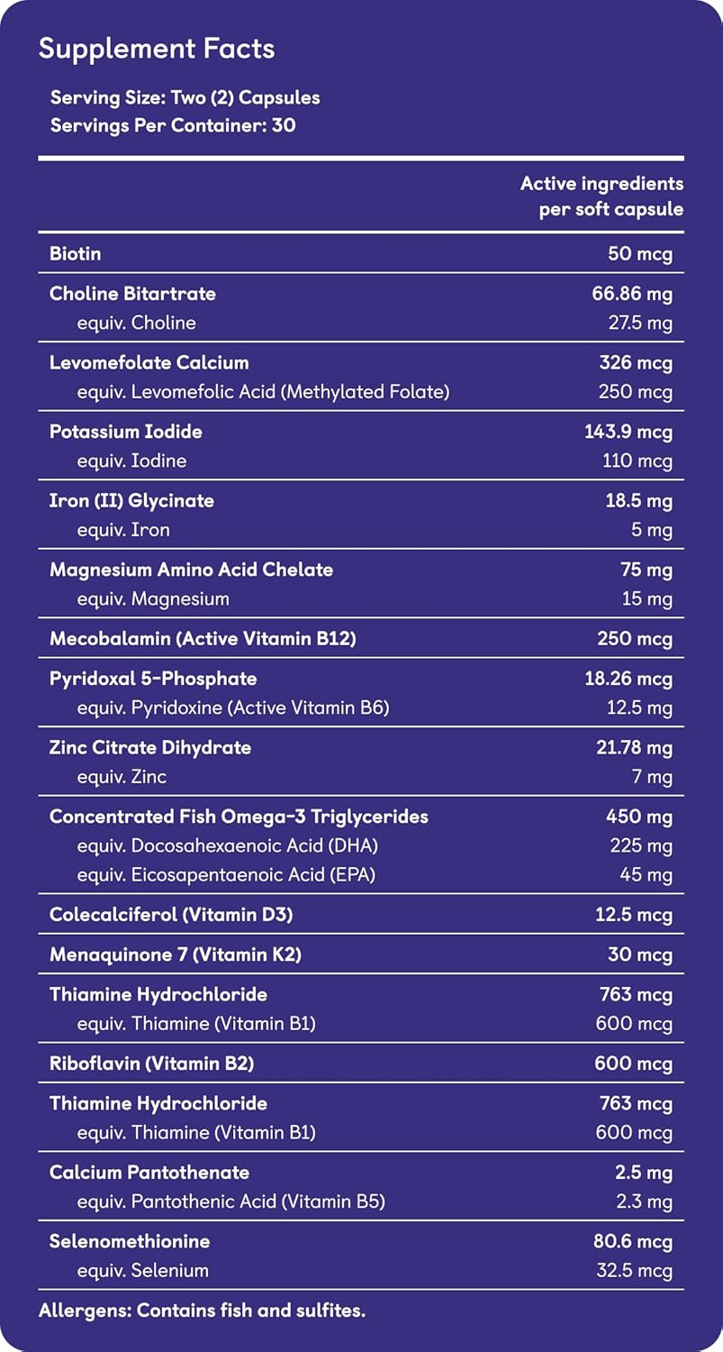 Kin the Prenatal 60 Caps | Supports Pre-Conception & Healthy Pregnancy | Bioavailable Ingredients for Optimal Absorption | Gentle on Stomachs with Subtle Vanilla Flavour image number 5