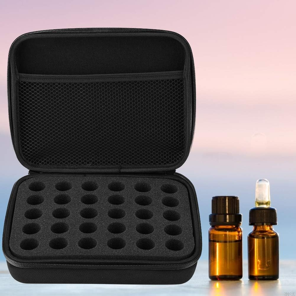 60 Grid 5 Ml Essential Oils Carrying Case, Roller Bottle Organizer, Essential Oils Box Holds, Hard Shell Exterior Storage for Travelling (Black) - Purple image number 4
