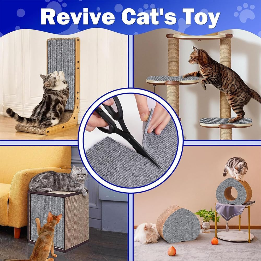 NYGHMY Cat Scratch Couch Protector (78.7"X15.75"), Wall Corner Scratcher Pad, DIY Cat Scratching Carpet, Self-Adhesive & Replaceable - Cat Furniture Protection, Cat Supplies, Protect Your Couch & Wall image number 5