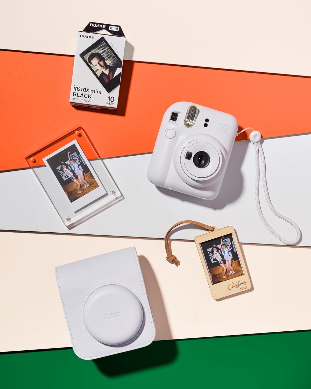 Instax Fujifilm Mini 12 Xmas Camera Kit Bundle, Clay White image number 2