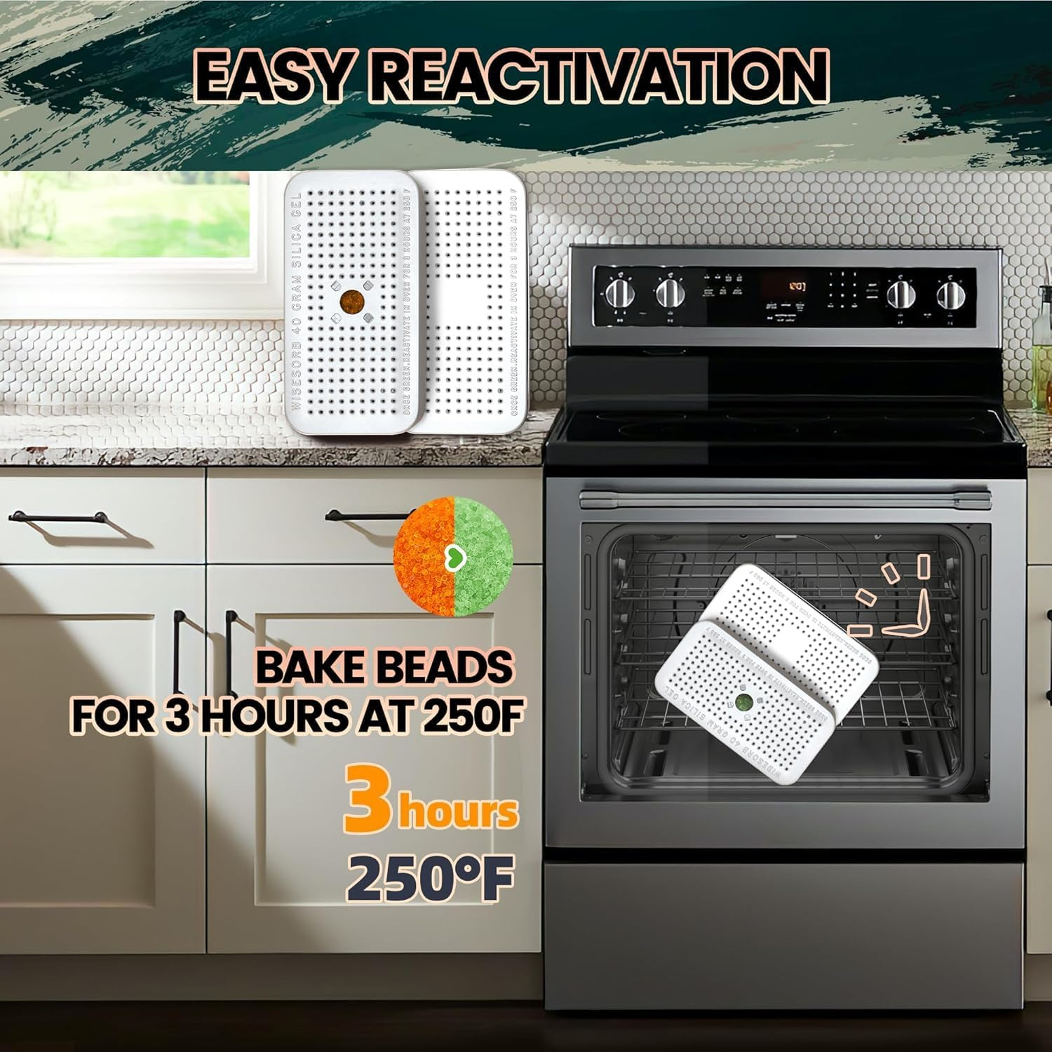 Wisesorb 10 Packs 40 Gram Silica Gel Desiccant Canisters, Indicating Gun Safe Dehumidifiers, Rechargeable Desiccant Moisture Absorber for Storage image number 2