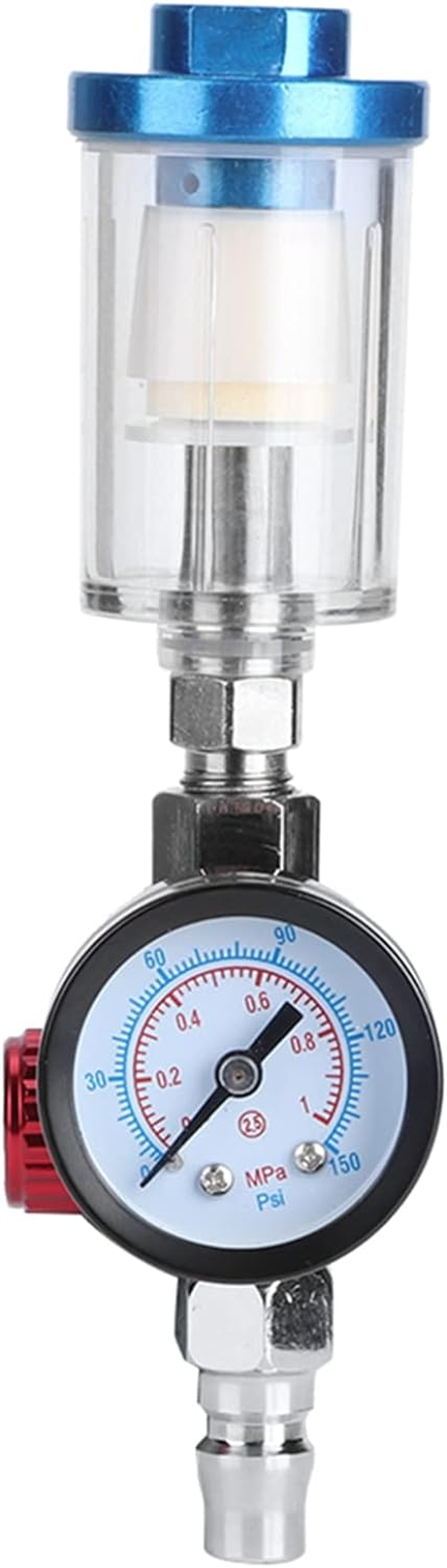 Air Pressure Regulator Valve, Spray Gun Water Filter, Pneumatic Spray Gun Pressure Adjusting Gauge with Oil Water Trap Filter Separator Tool Kit for Air Compressor Fitting image number 6