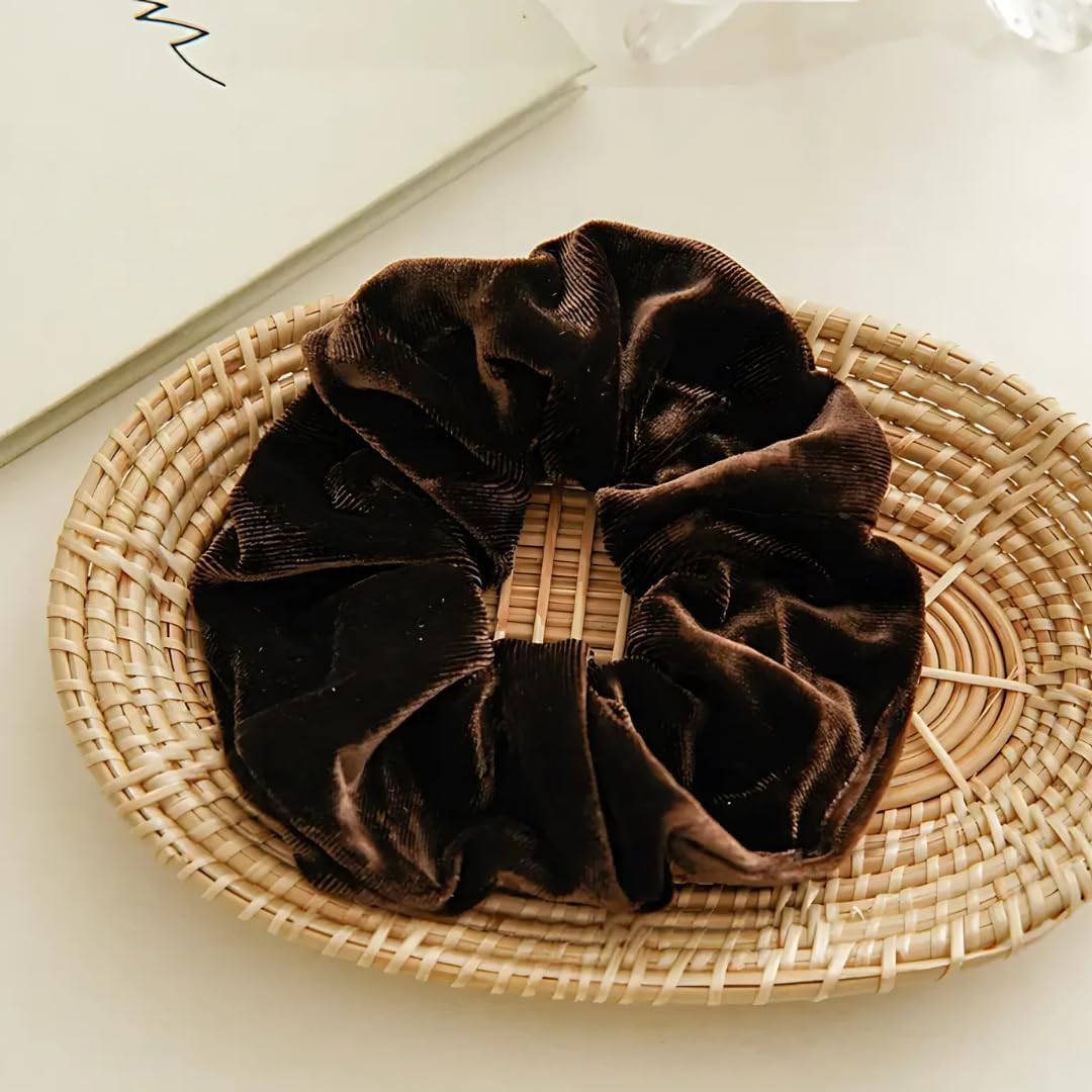PARENCE. - 2 Pack Velvet Scrunchies - Hair Tie Accessories for Women and Girls - Comfortable Elastic Versatile Stretchy