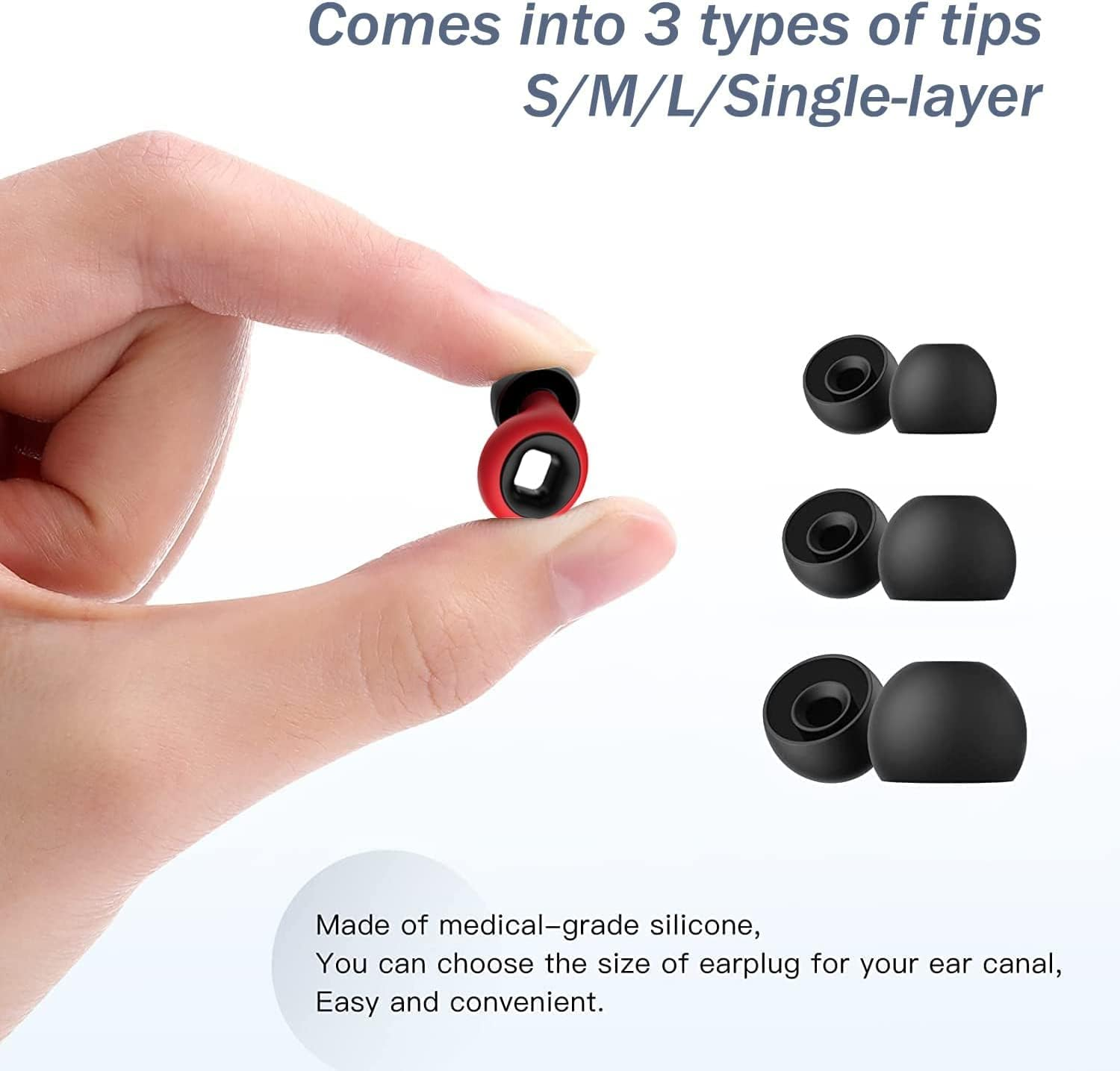 Ear Plugs for Sleeping Noise, Cancelling Silicone Earplugs Sound Blocking Sleeping, Super Soft,Reusable Noise Reduction Earplugs for Sleep,Snoring,Work,Studying image number 4