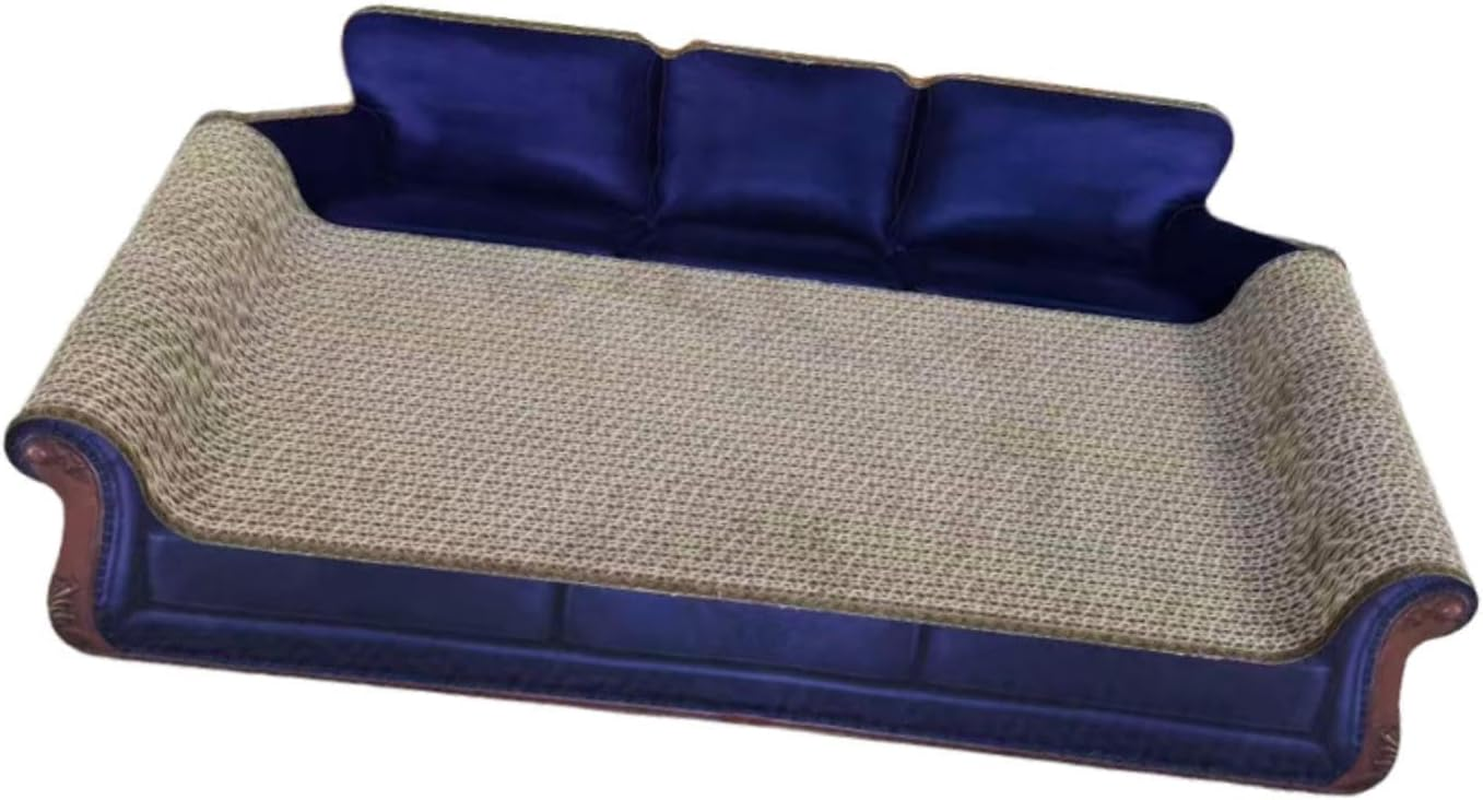 MFMEXUL Cat Scratcher, Sofa Bed, Protects Carpets and Sofas, Pet Toy, Cardboard Bed for Resting, Blue - Blue image number 3