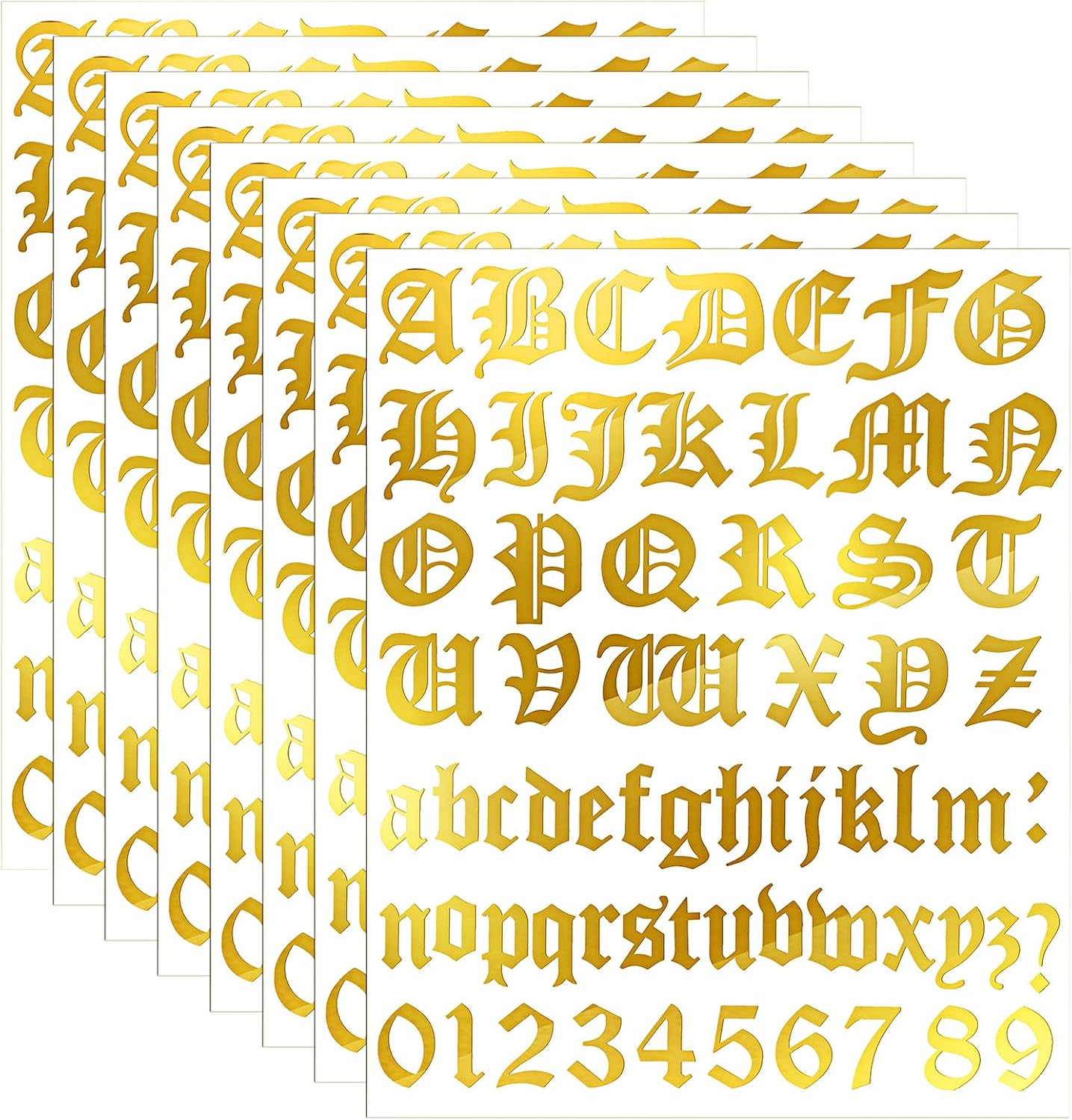 Teling Set of 8 Self Adhesive Vinyl Letter Number Mailbox Number Stickers Alphabet Stickers for Mailboxes Signs Windows Doors Cars Trucks Home Business Address Numbers(1 Inch,Gold)