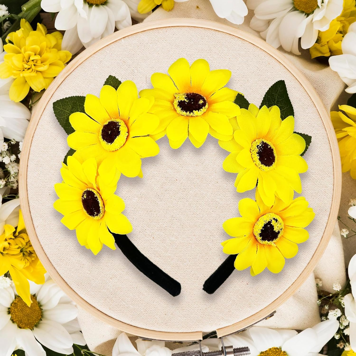 Bliceon Sunflower Headband Flower Wreath for Women and Children Sunflowers Headband for Fancy Dress, Carnival, Festivals, Costumes, Headpiece, Party Accessory image number 6