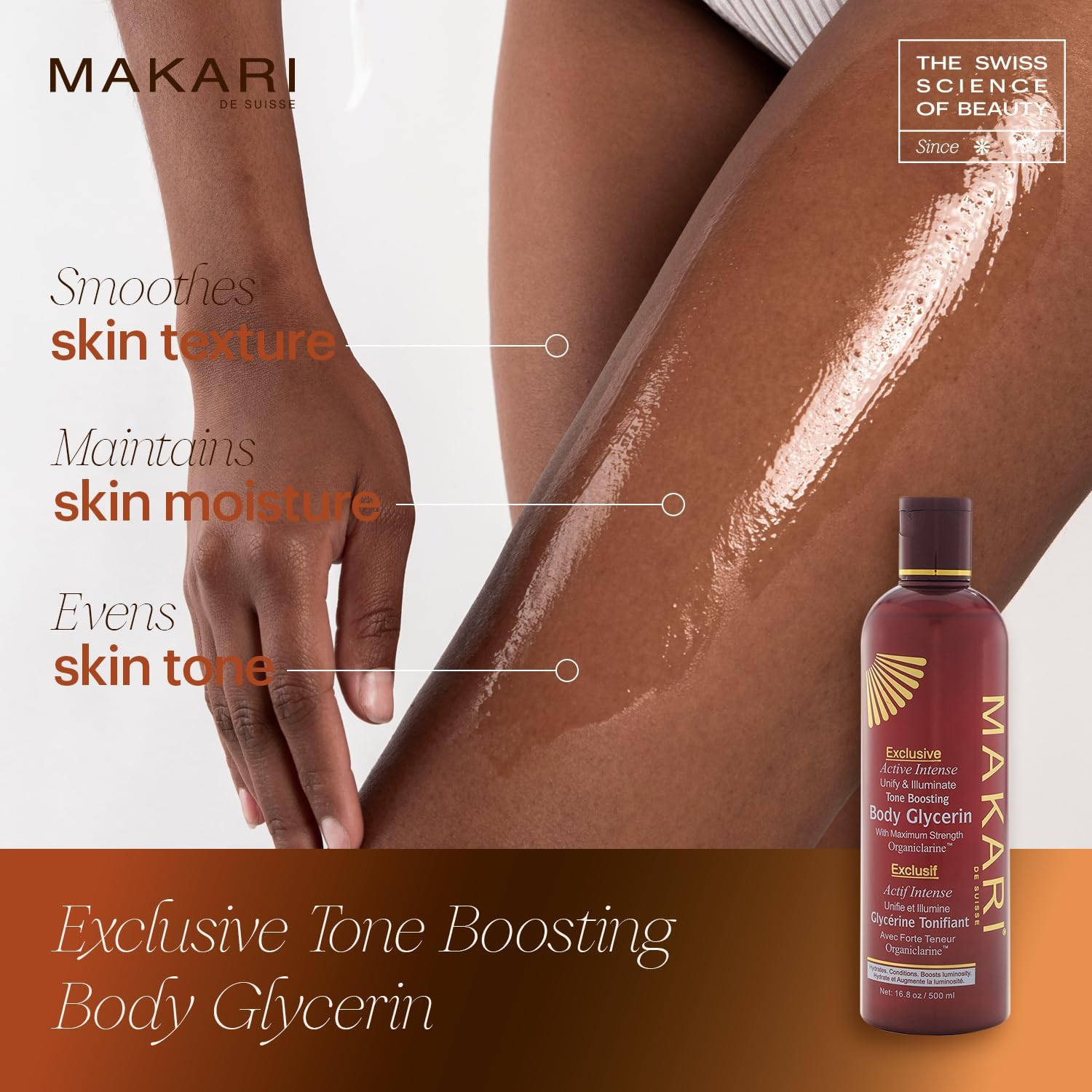 Makari Exclusive Tone Boosting Body Glycerin - Glycerin for Skin with Vitamin a and E - Skin Care to Fade Discolorations - Locks in Moisture - 16.8 Oz image number 3