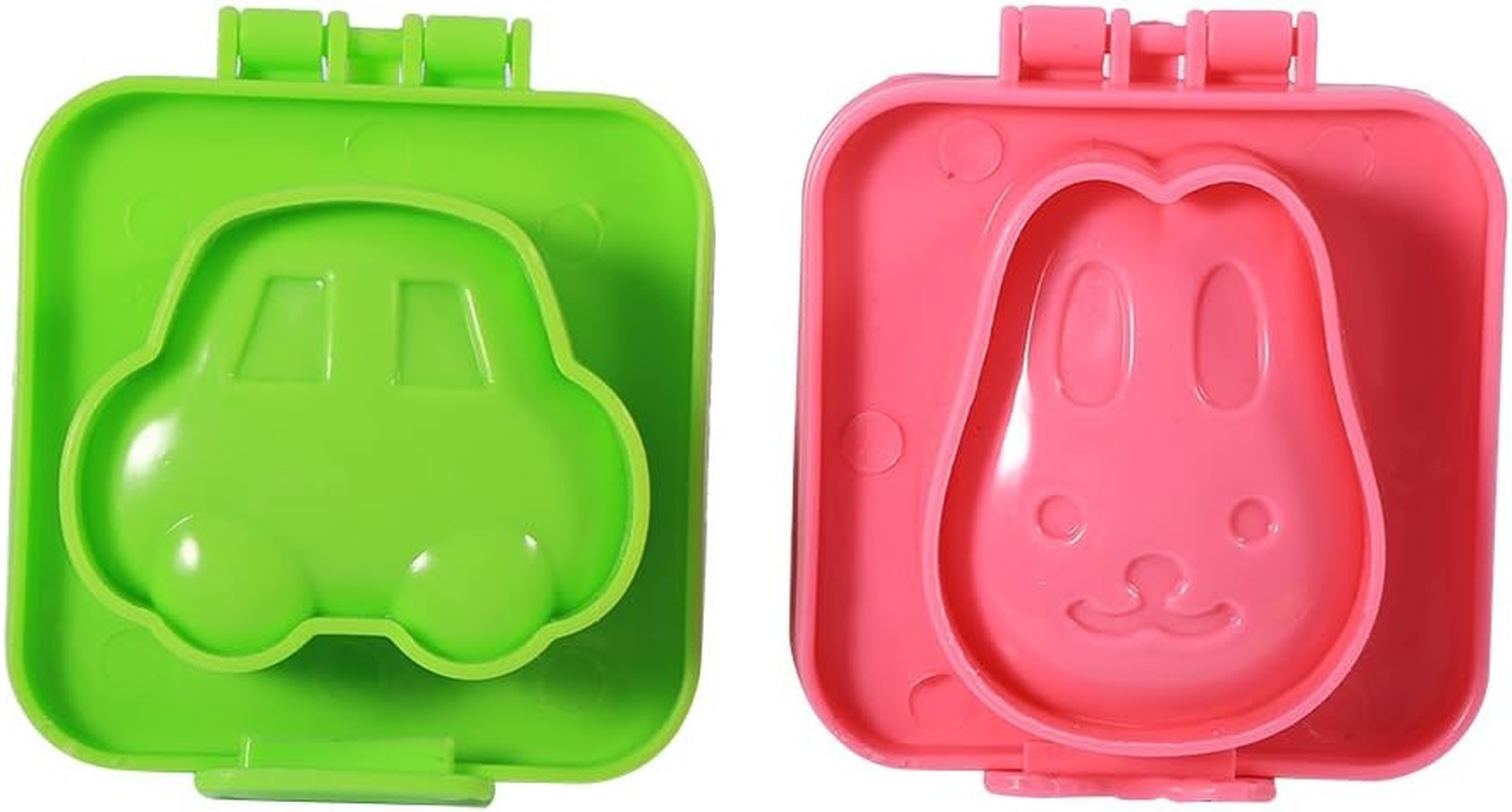 CHICIRIS Cartoon Eggs Cute Mold Mould Pan with 6 Pcs Set, Delicate and Durable Kitchen Accessories for Kids, Rabbit Bear Fish Car Star Love Heart DIY Tools for Eggs Sushi - Food Grade PP Plastic image number 4