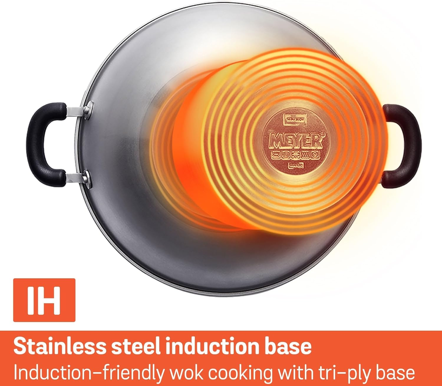 Meyer Centennial Stainless Steel Wok 36Cm with Lid, 7.3L, Induction Compatible, Tri-Ply Base, Dishwasher & Oven Safe, Scratch Resistant Stir Fry Pan, Silver image number 5