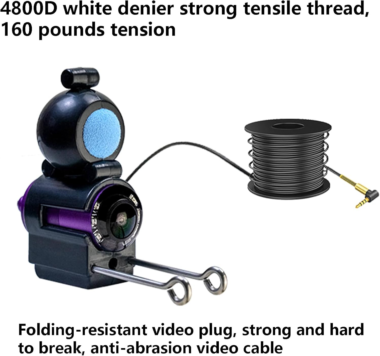 Lvpradior Underwater Fishing Camera, Portable IR Fish Finder Camera, HD 1080P, IP68 Waterproof Ice Fishing Camera 220&deg; Ultra Wide Angle Lens with Carrying Case for Lake Boat Sea Ice Fishing(20M) image number 4