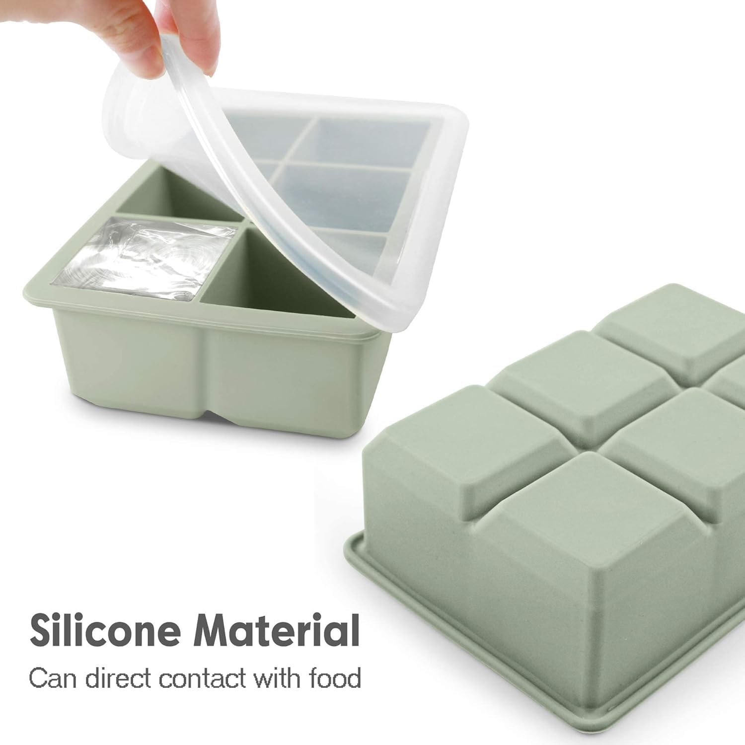 Phenix Ice Cube Trays 3 Pack - Large Size Silicone Ice Cube Molds with Removable Lids Reusable and BPA Free for Whiskey, Cocktail, Stackable Flexible Safe Ice Cube Molds image number 5