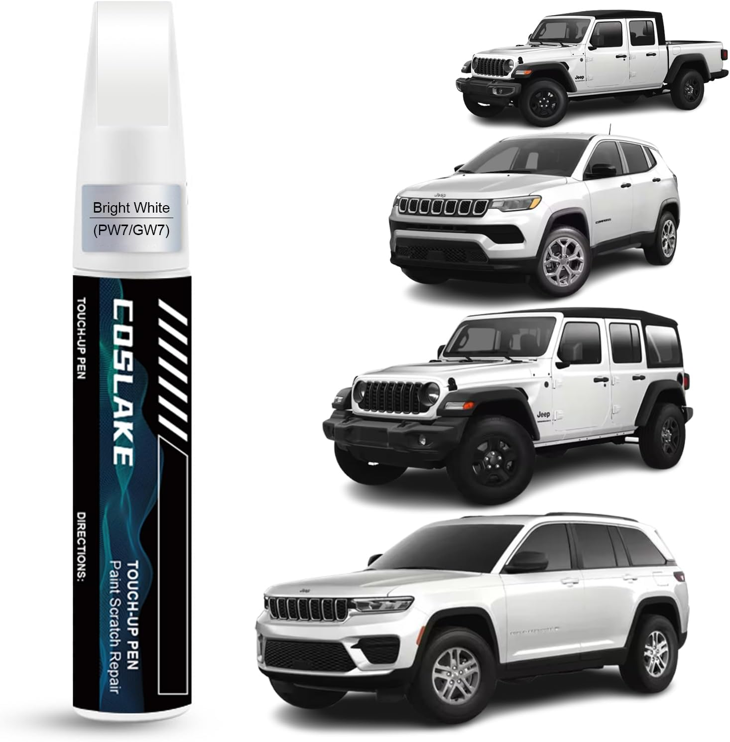 Car Touch up Paint(Bright White(Pw7/Gw7)) for Jeep, Car Paint Scratch Repair Kit, Quick & Easy Solution to Repair, 2 in 1 Scratch Remover Pen with Color-Matched image number 3