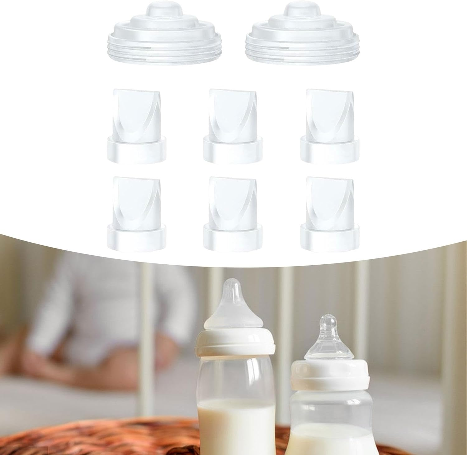 Generic Silicone Diaphragm Pump Seal and Duckbill Valves anti Backflow Leakproof Backflow Protector Replace Parts for M5 Bust Pump, 8Pcs - 8Pcs image number 6