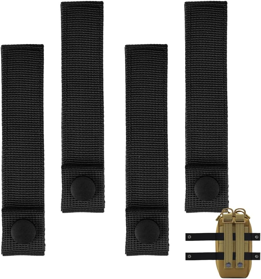 Tactical Molle Webbing Straps,Reusable Molle Webbing Straps, Attachment Snap Strap, Nylon Thumb Snap Straps Molle Adapter Straps for Backpack, Molle Panel Connectors Suitable for Men Women