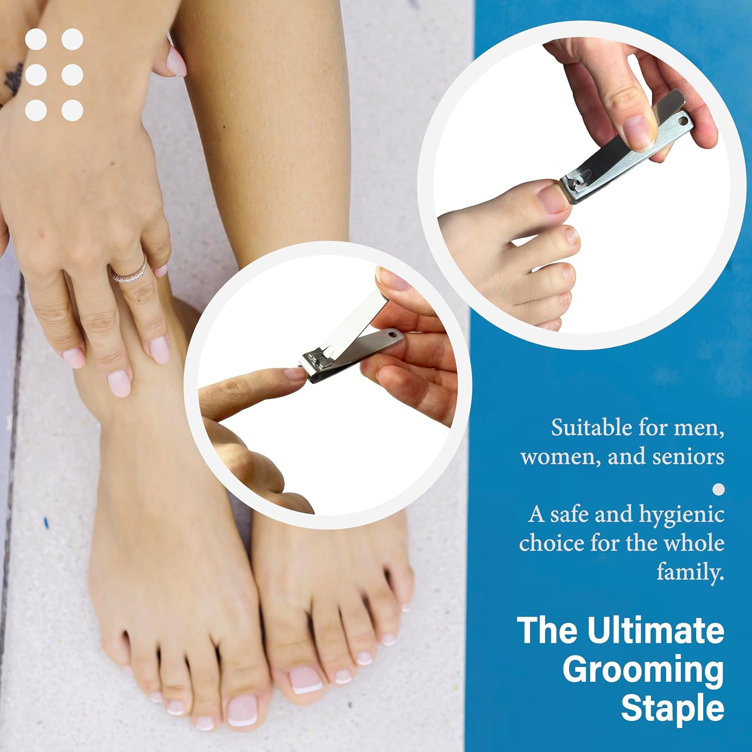 Solingen Nail Clippers | 2 Pcs Professional Sharp Tools Set | Stainless Steel Metal Made in Germany | Kit for Manicure & Pedicure Toenail Fingernail Care for Women Mens and Baby image number 1