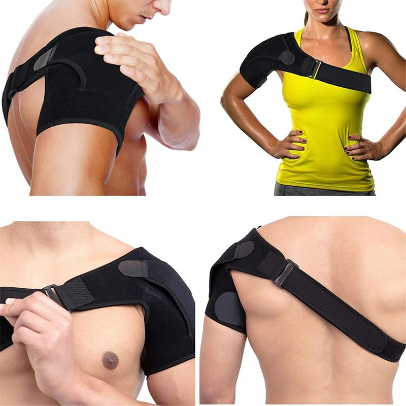 Shoulder Support for Men Women, Adjustable Shoulder Brace for Torn Rotator Cuff, Tendonitis, Dislocation, AC Joint, Bursitis, Labrum Tear, Pain, Fits Right or Left Shoulder (Black, XL) image number 4