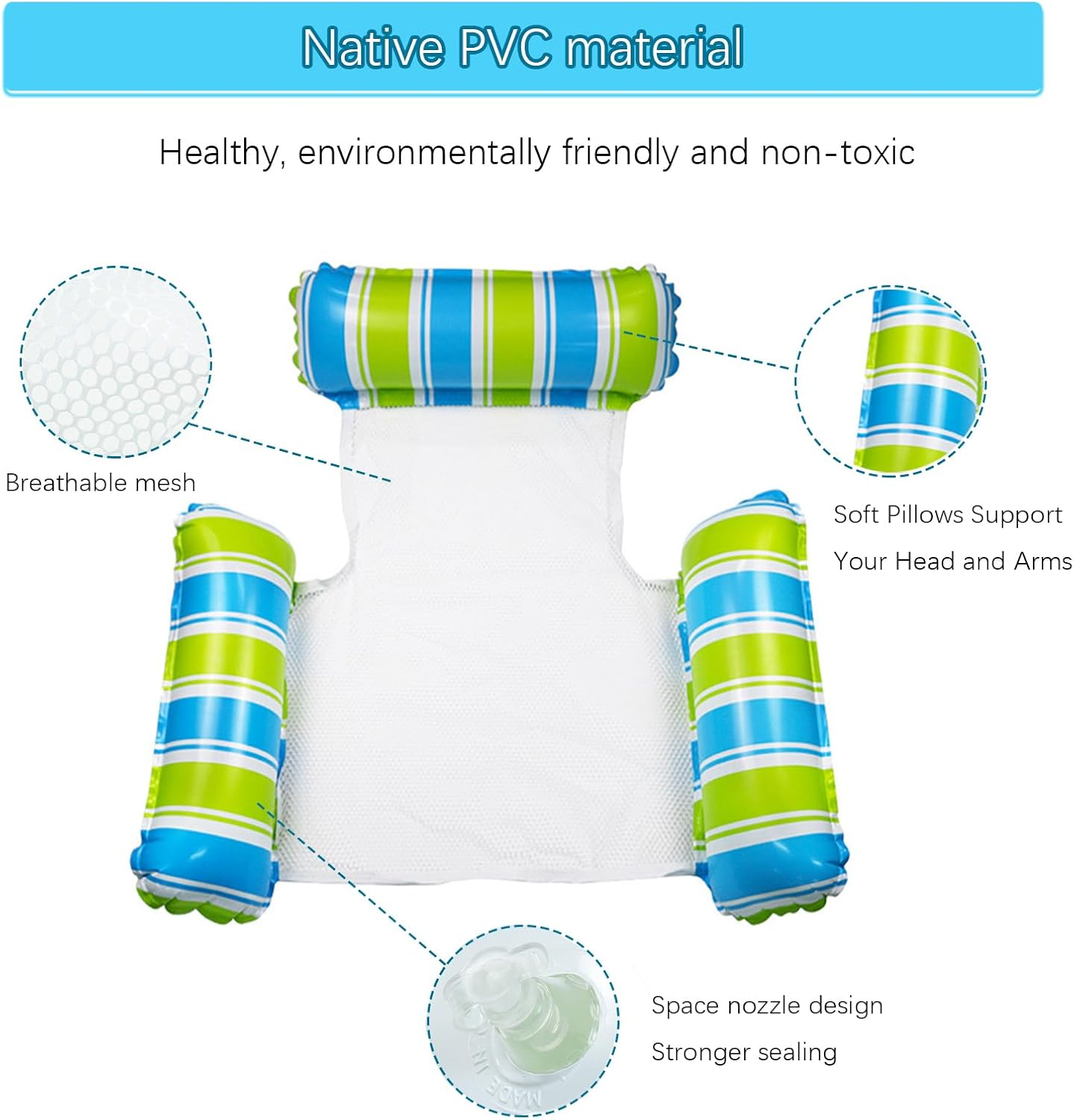 Pool Floats, Inflatable Swimming Pool Floats for Adults and Teenagers, Suitable for Play in Safe Water Areas Such as Pools, Vacations, Beaches and Lakes image number 2