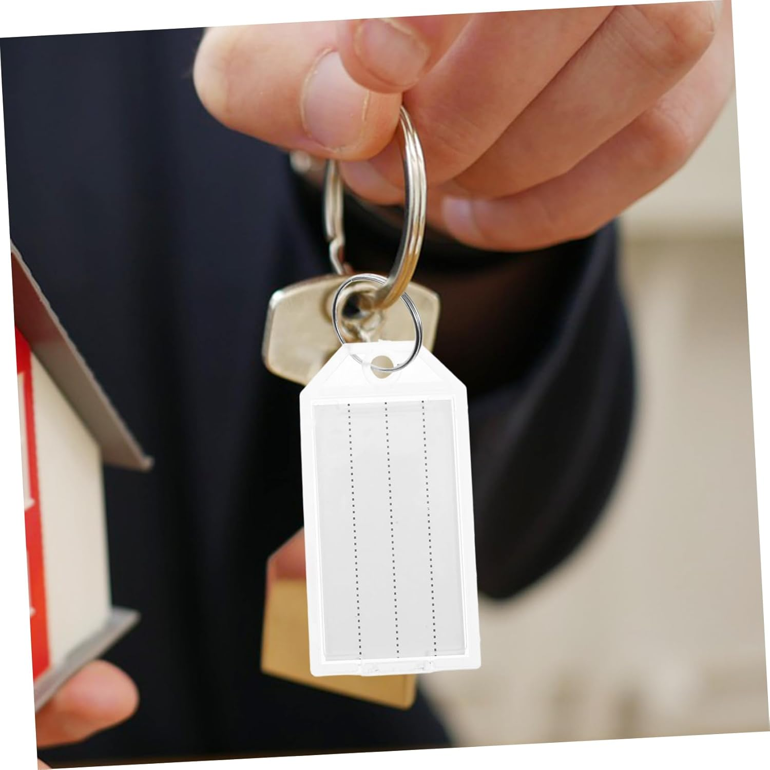 HOUDERCO 100Pcs Fun Luggage Tags Keyring Labels Tags Bulk Suitcase Baggage Cruise Luggage Plastic Key Item Identifiers Split Rings image number 5