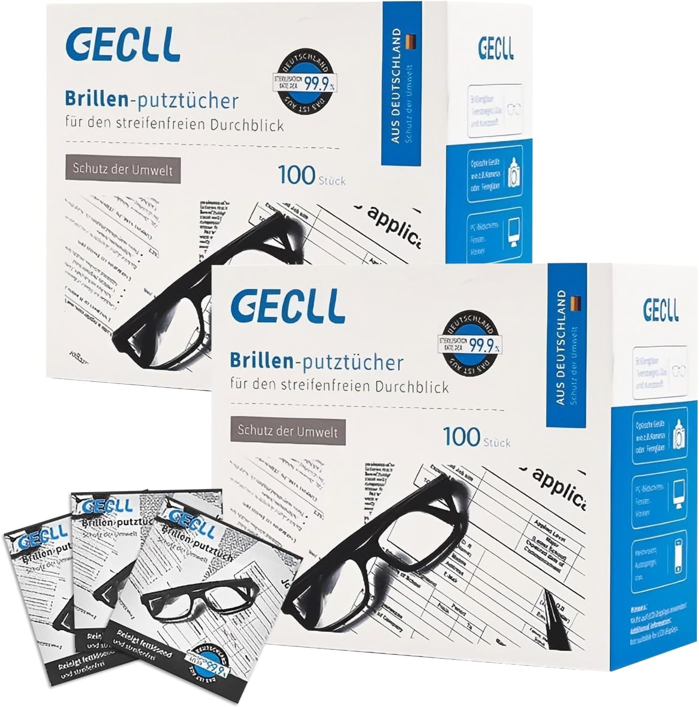 200 Count Lens Wipes for Eyeglasses - Scratch-Free Eye Glasses Cleaner Wipes for Sunglasses, Camera Lens, and Goggles - Individually Wrapped Pre-Moistened Cleaning Wipes image number 1