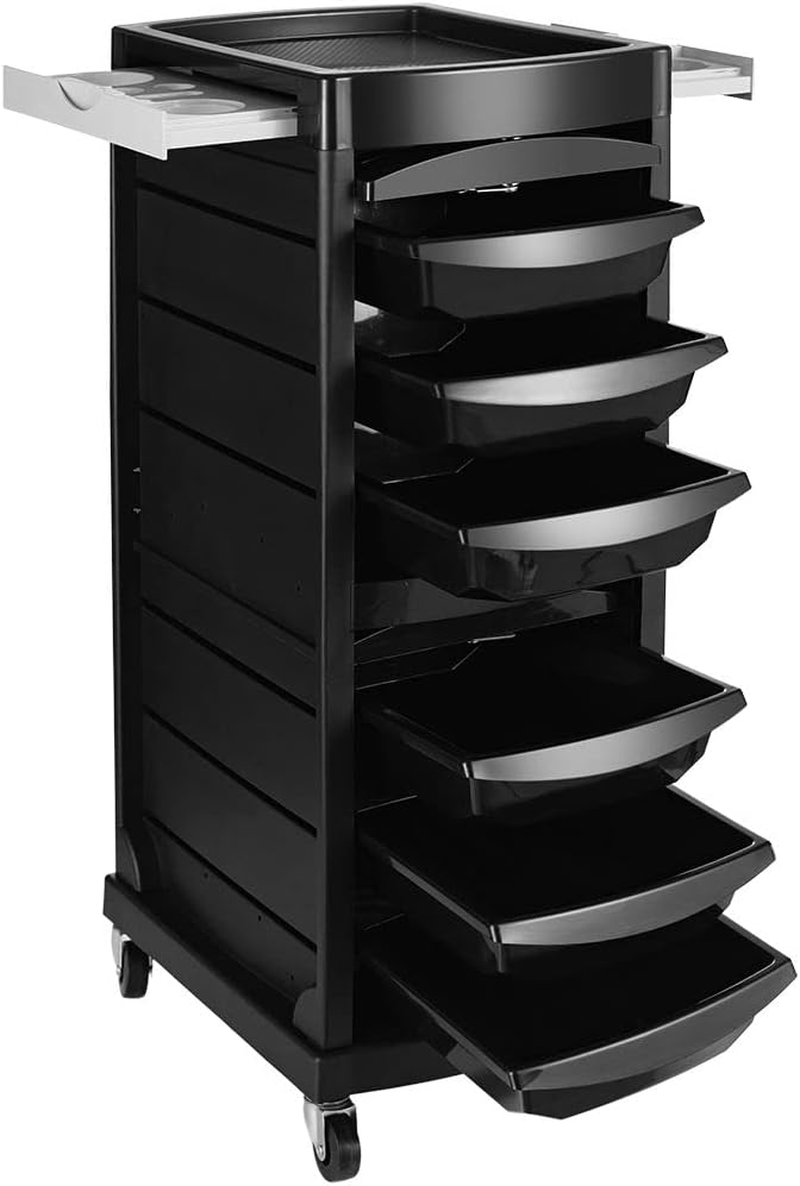 Salon Trolley Salon Storage Cart Hairdressing on Wheels Salon Tool Lockable Beauty Cart for Salon Beauty Spa 7 Tiers 6 Trays image number 6