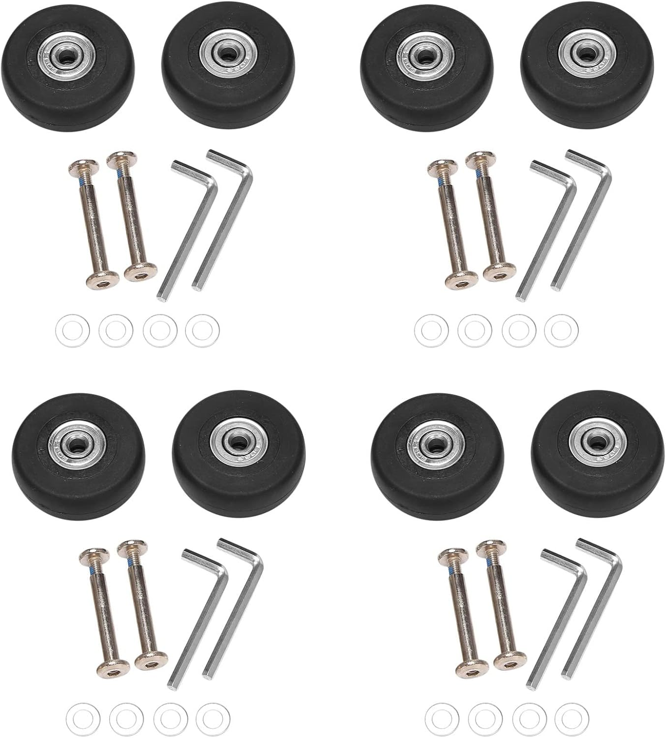 Mellisso 8 Sets of Luggage Suitcase Replacement Wheels Axles Deluxe Repair Tool OD 50Mm