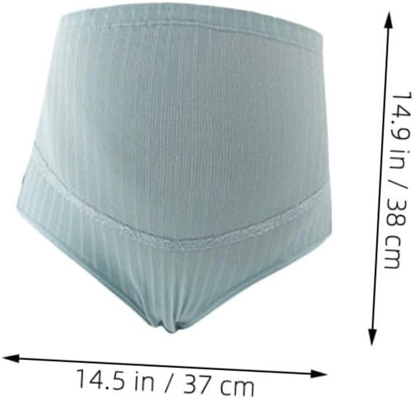 VANZACK 3Pcs High Waist Cotton Maternity Panties with Adjustable Stomach Lift for Pregnant Women Soft Breathable Nursing Underwear in Pale Skin Red and Dark Green image number 5