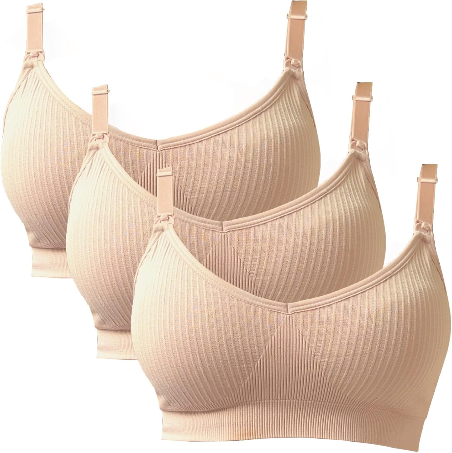 Dress Cici Premium Removable Padded Nursing Bra - U Back Wire Free Full Coverage, 3 PCS