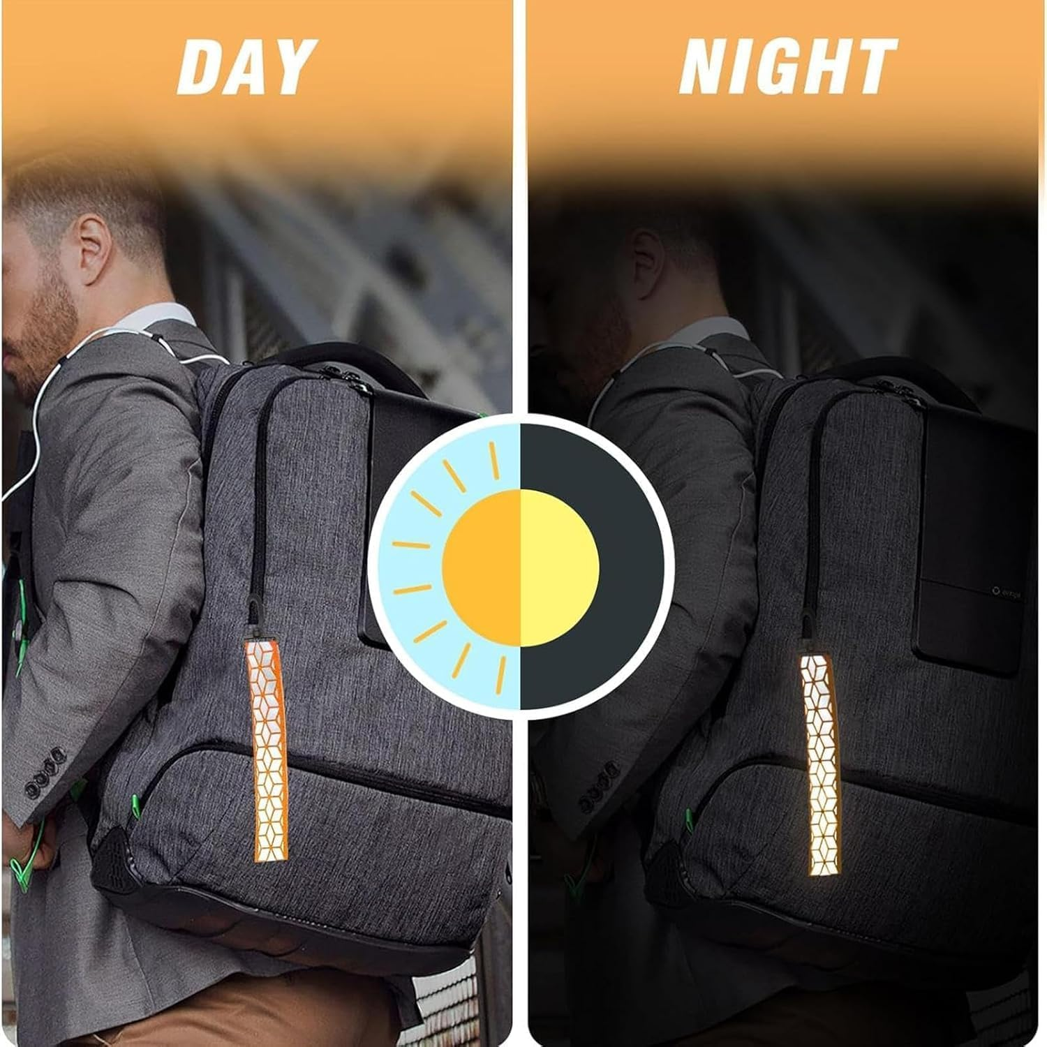 TOYSS 6Pcs Reflective Safety Keychains, Reflective Pendants, Safety Reflector Tags, Keyrings image number 5