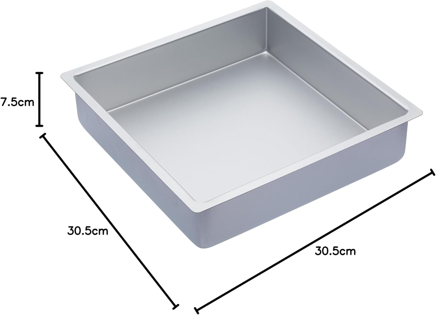 Mastercraft Silver Anodised Square Deep Cake Pan, 30.5Cm (12"), Sleeved image number 5
