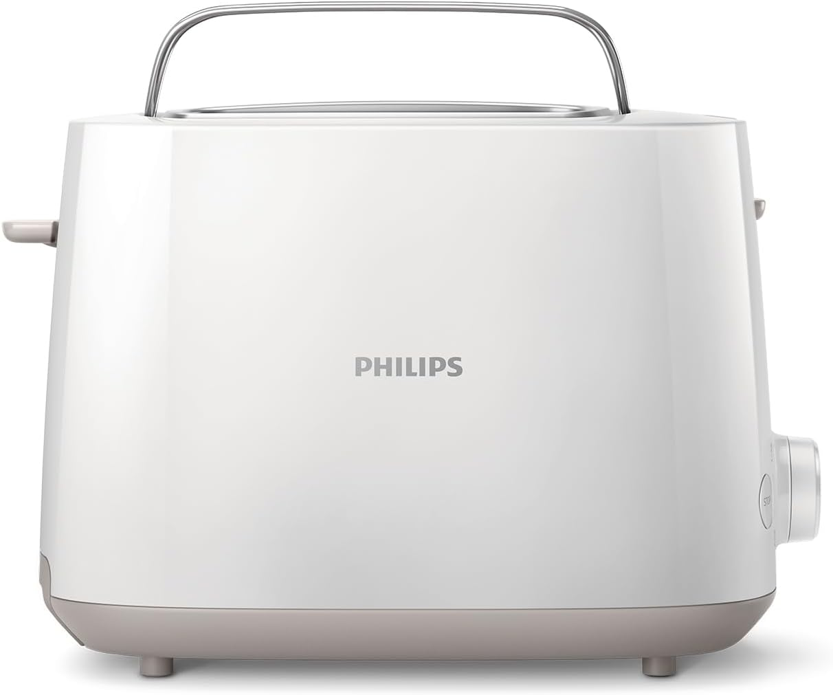 Philips Toaster - 2 Toast Slots, 8 Levels, Bun Attachment, Defrost Function, Lift Function, Automatic Shut-Off, Black (HD2581/90)