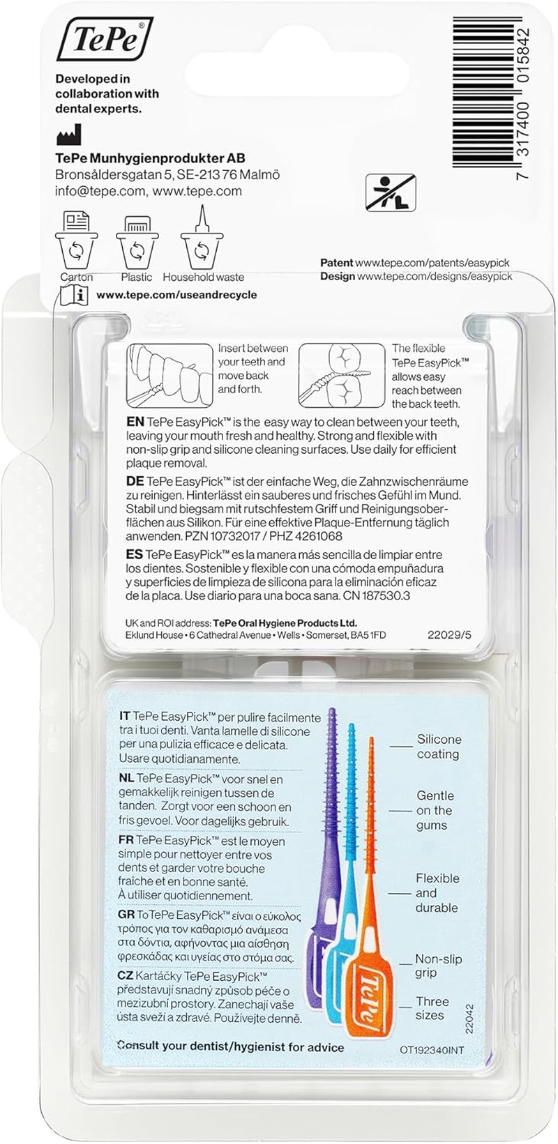 Tepe Easypick Toothpicks, Blue, ISO M-L, 36Pcs, Plaque Remover, Efficient Clean between the Teeth, Durable Dental Picks for Small Gaps, Comes with Travel Case image number 5