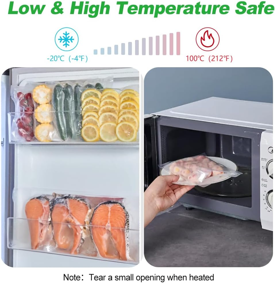 Vivva Vacuum Food Sealer Bags 7X10Cm 100Pcs Vacuum Seal Bags and Puncture Prevention Vacuum Seal Freezer Bag Food Grade for Sous Vide Vaccume Sealer Storage Precut Vacuum Bag image number 4