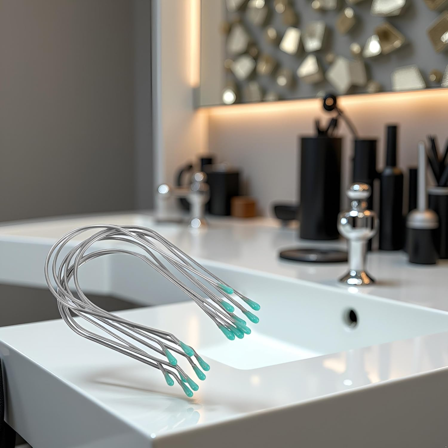 8 Pcs Silver Hot Curler Clips Replacement Kit, Hot Roller Rollers Securing Pins Fits 2 Inch, Replacement Styling Tools and Appliances,Hot Roller Clips Replacement Kit, Fits Most Sized Rollers