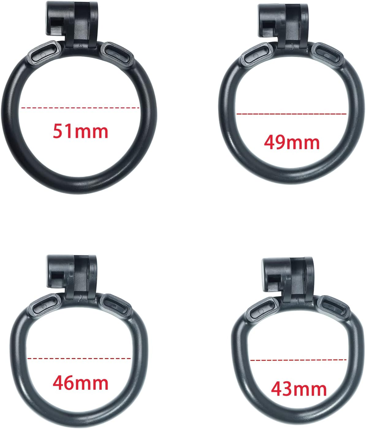 Male Chastity Cage with Lock & 4 Rings Resin Virginity for Men Cock Cage Chastity Device Male Restraint (Micro) image number 4