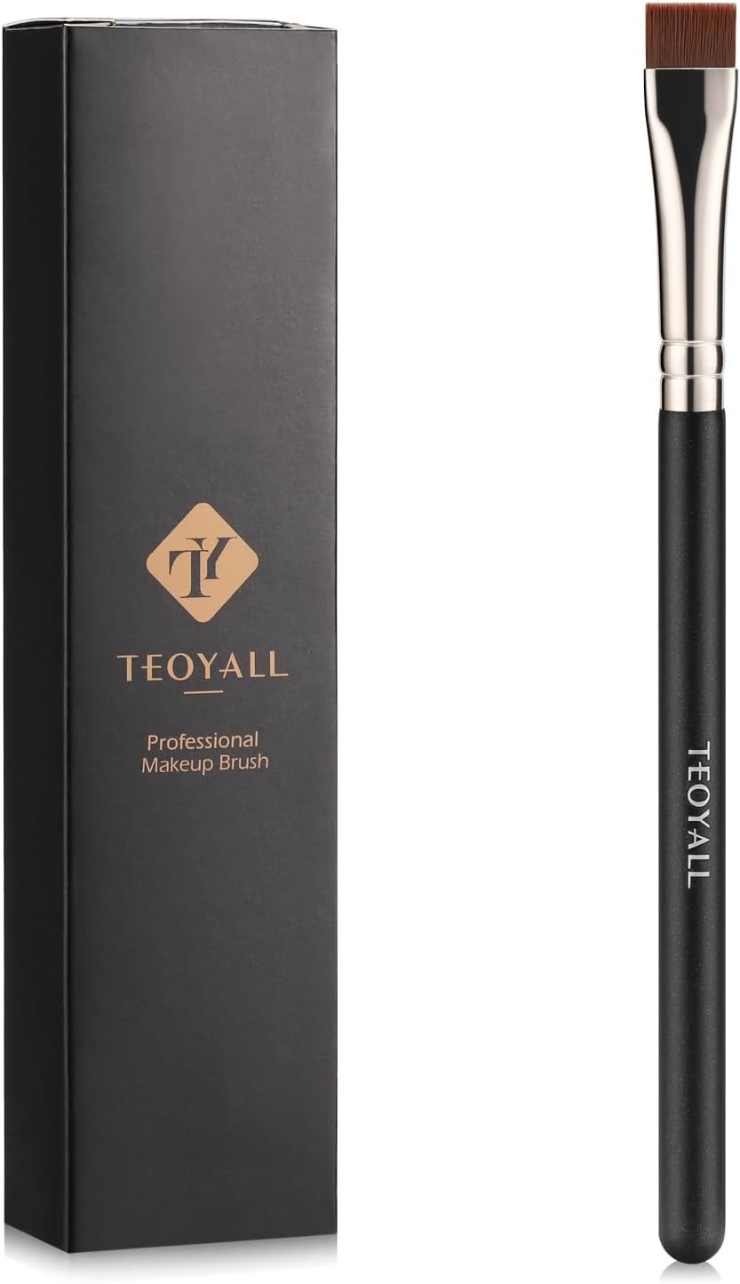 TEOYALL Thin Flat Eyeliner Brush, Precise Eyebrow Definer Brush, Concealer Brush for Cover Blemishes (Multifunctional Flat Brush) image number 6