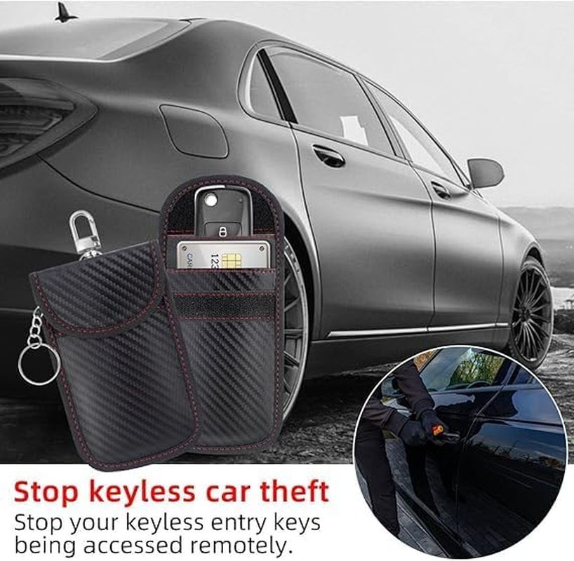 2 Pack Faraday Pouch for Car Keys, Faraday Bag, Car RFID Signal Blocking Holder, Key Fob Protector, Key Fob Cage Block Signal Anti-Theft Car Security Fob Case Cage (Medium) image number 5