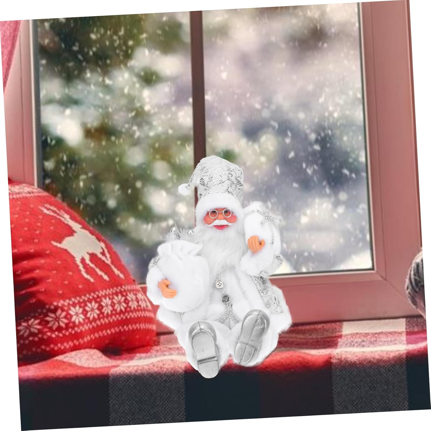 Amosfun Santa Claus Ornaments Christmas Home Decor Resin Ornament for Xmas Decorations Christmas Decorations Table Chic Festival Desk Adornment image number 6