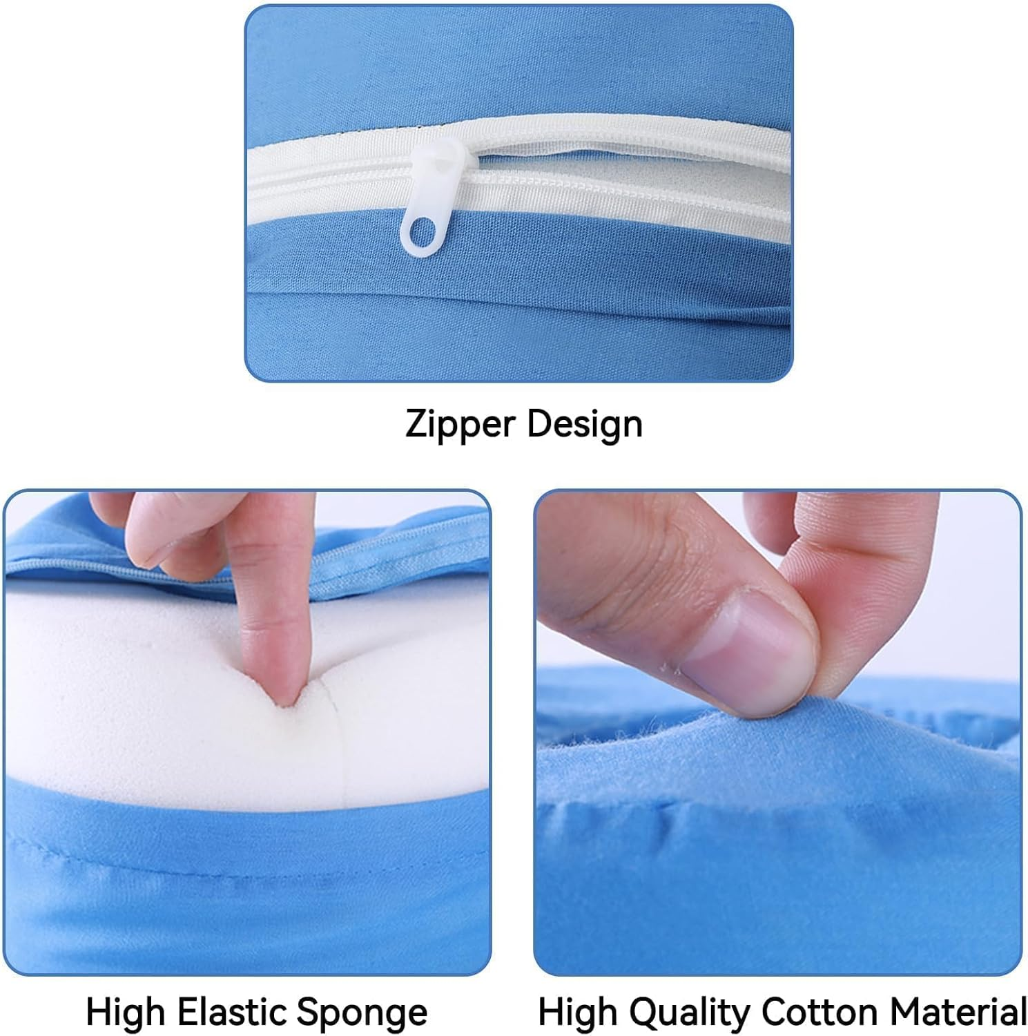 2 PCS Foot Elevation Pillows, Blue Hand Ankle Foam Cushion Leg Hand Lifting Pillow Stabilizer with Ankle Heel Elevator Wedges Foot Support Pillow image number 3