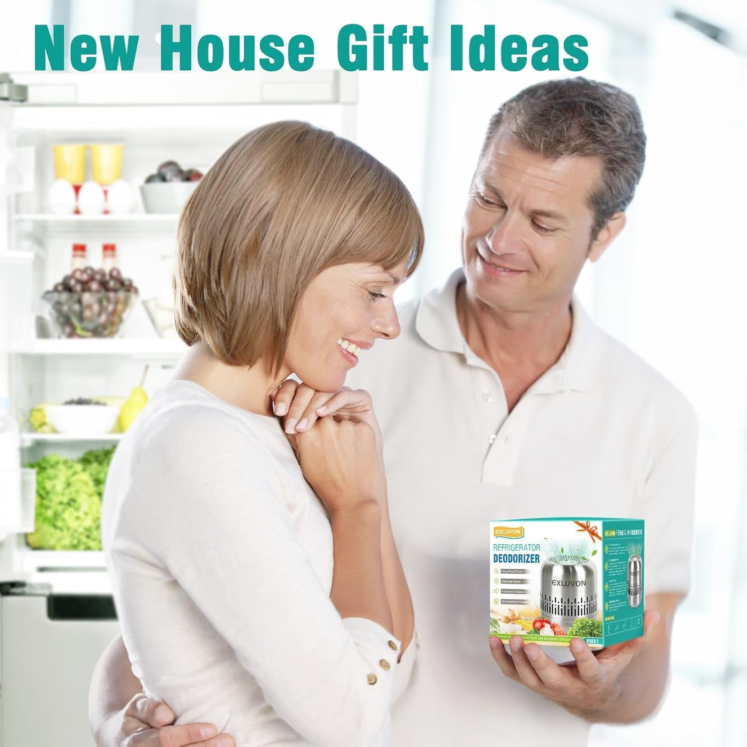 Refrigerator Deodorizer,Lasts for 10 Years, Kitchen Gadgets Odor Eliminator for Fridge, Wardrobe, Shoe Cabinet,Room,Rv and New Home,More Effective than Baking Soda Charcoal Air Purifier - Silver White image number 3