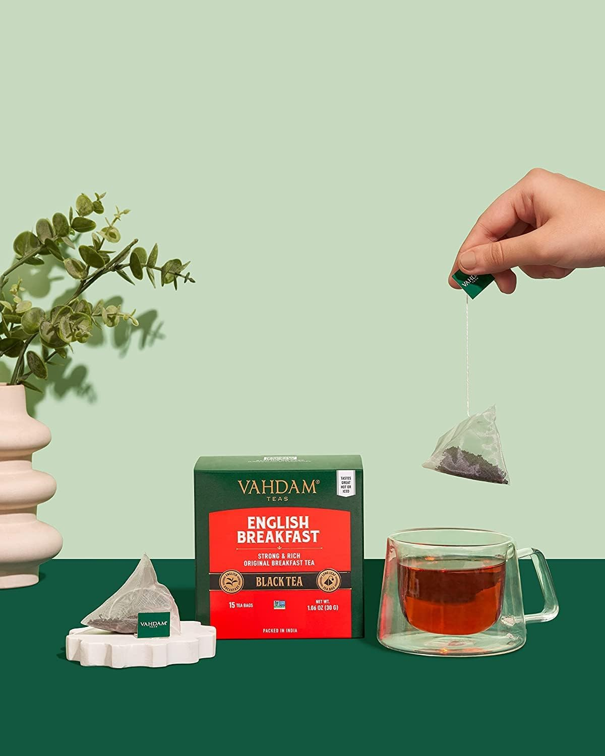 VAHDAM, English Breakfast Tea, 15 Tea Bags High Energy & Caffeine, Healthy Coffee Substitute | Strong, Robust & Tasteful Black Tea | Tea to Brew Hot, Ice or Milk | ANTIOXIDANTS Rich image number 2