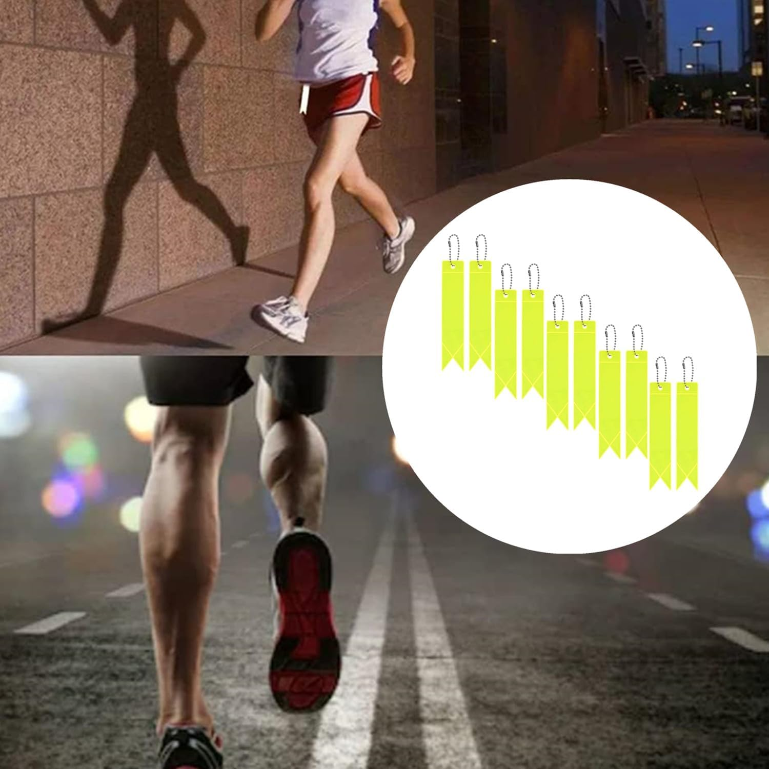 Reflective Tags, Reflector Tag Pendant, 10 Reflective Backpack Pendant, Waterproof Reflector Highly Visible Night Walking Safety Gear Bag (Fluorescent Yellowish Yellow)