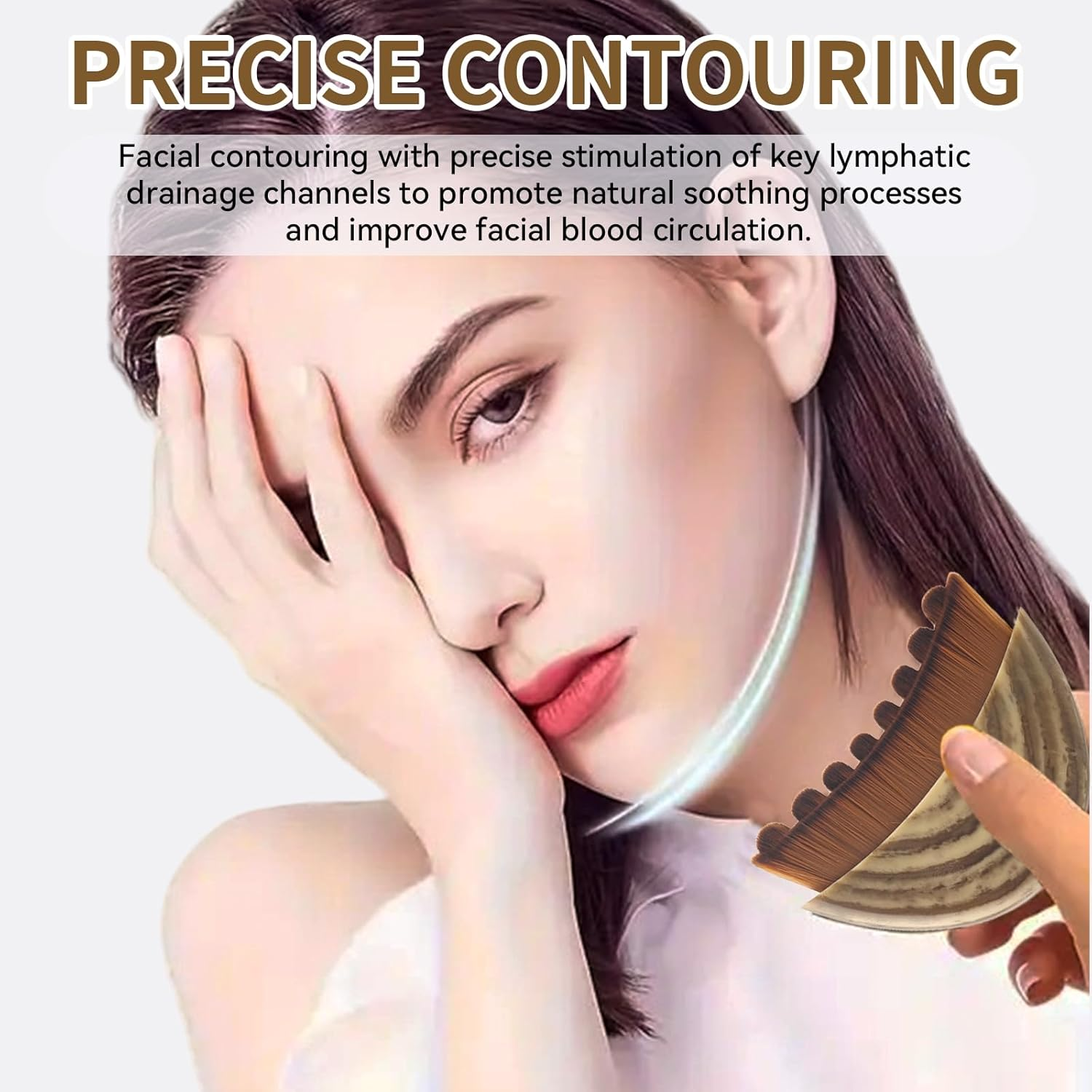 Evadollina Face Brush, Dry Brush for Lymphatic Drainage, Dry Brush, Lymphatic Drainage Massager for Face, Chin and Jaw Contouring, Christmas Gifts image number 5