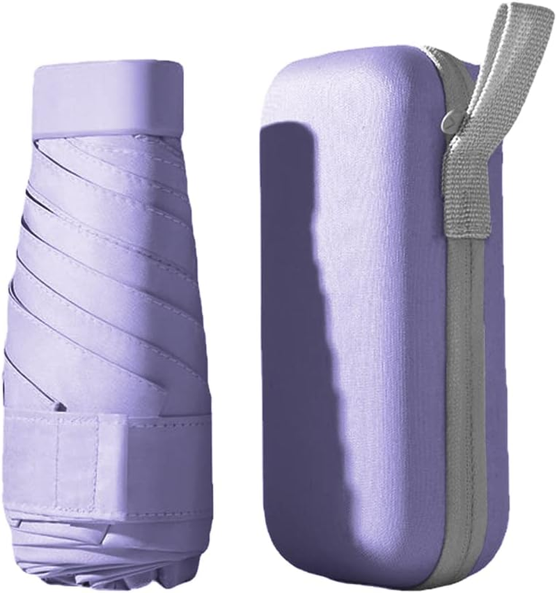 Travel Umbrella,6 Ribs Mini Travel Umbrella Strong Umbrella Folding Sun Umbrella Windproof Rain Umbrella Lightweight Small Compact Women Umbrellas Small Anti-Uv Umbrella for Sun Rain 90X53Cm image number 2